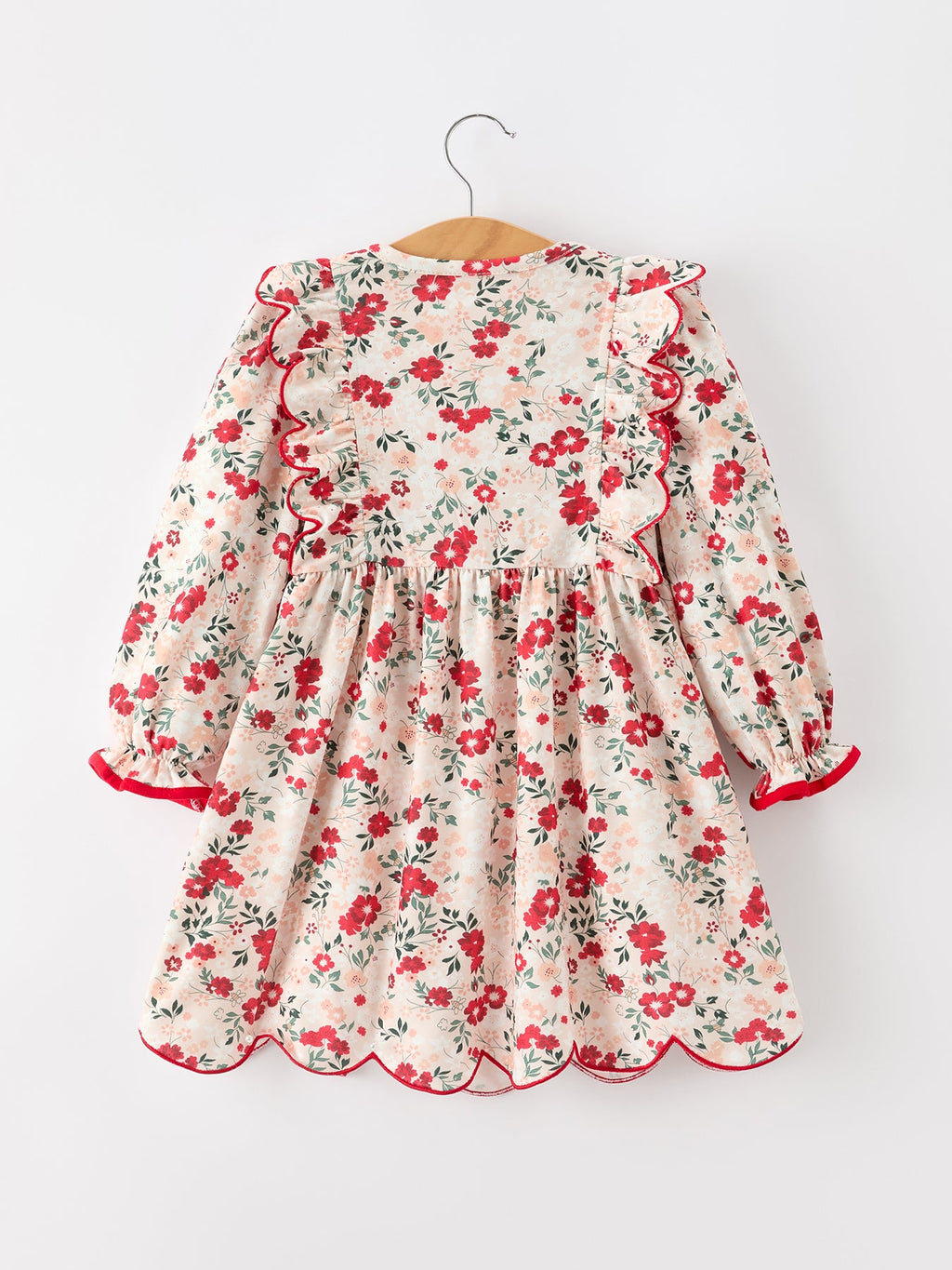 Fall Floral Bow Girls Twirl Dress