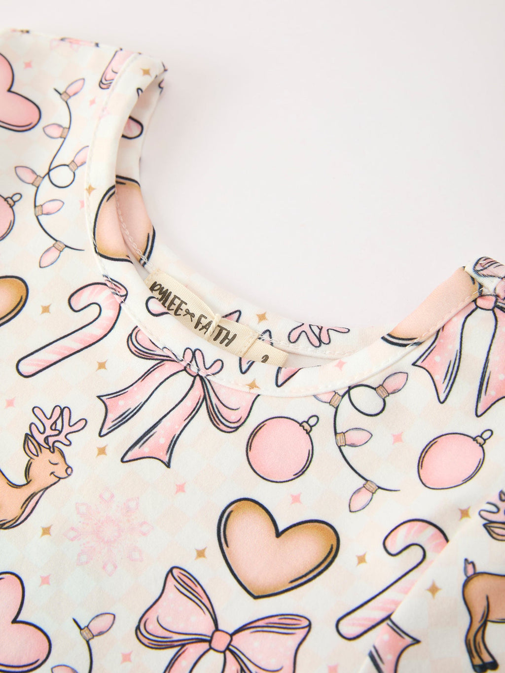 Pink Bow  Candy Cane Girls Twirl Dress