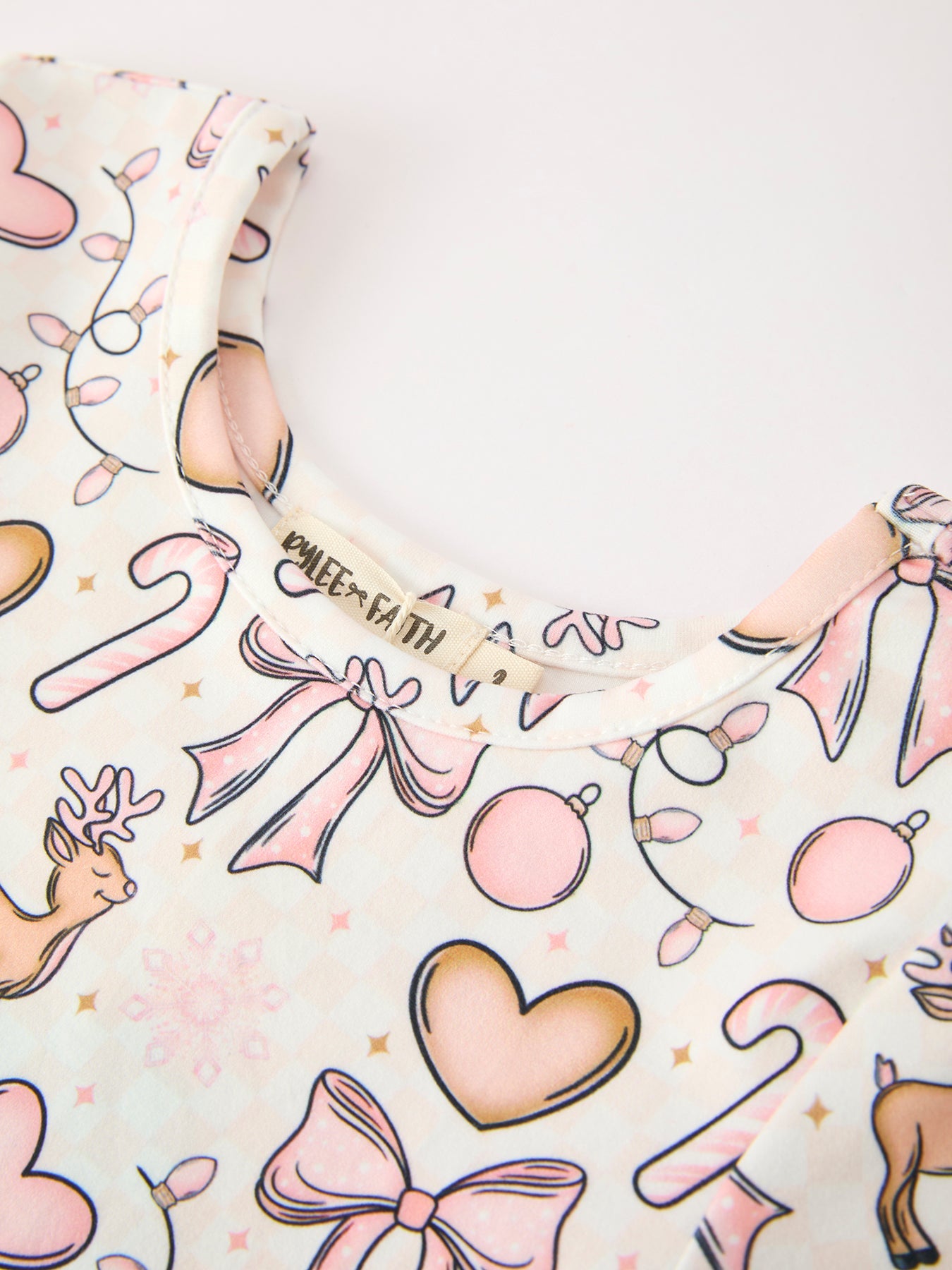 Pink Bow  Candy Cane Girls Twirl Dress