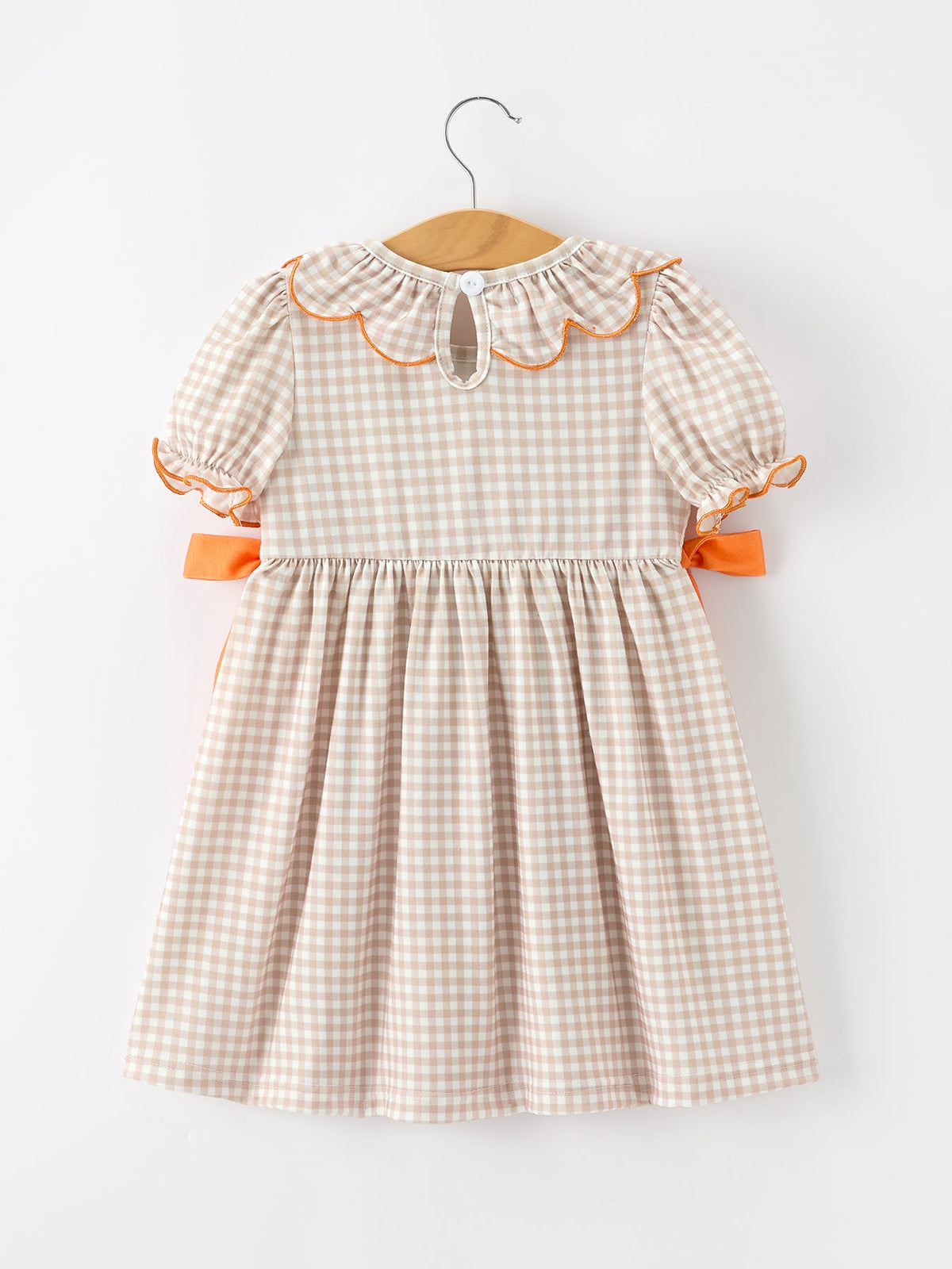 Thanksgiving Smocked Girls Dress Turkey Pumpkin Pie Embroidery