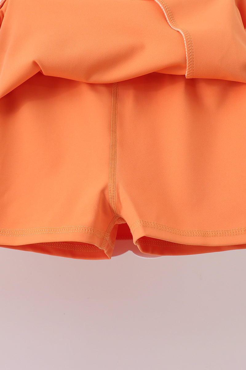 Orange Performance Scalloped Skorts Set