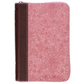 KJV Bible Mini Pocket (Faux Leather, Pink/Saddle Tan W/Zipper) - Imitation Leather