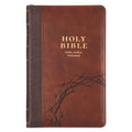 KJV Bible Deluxe Gift W/Zipper Faux Leather Amazing Grace, Brown Two-Tone Isa. 53:5 - Leather