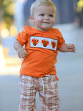 Thanksgiving Turkey Plaid Boys Pants Set