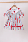 Red Apple Embroidered Dress