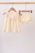 Oatmeal character french knot bloomer set