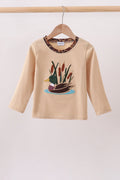 Camouflage duck applique top