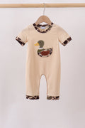 Camouflage duck applique Romper