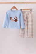 Blue Mallard Applique Pants Set