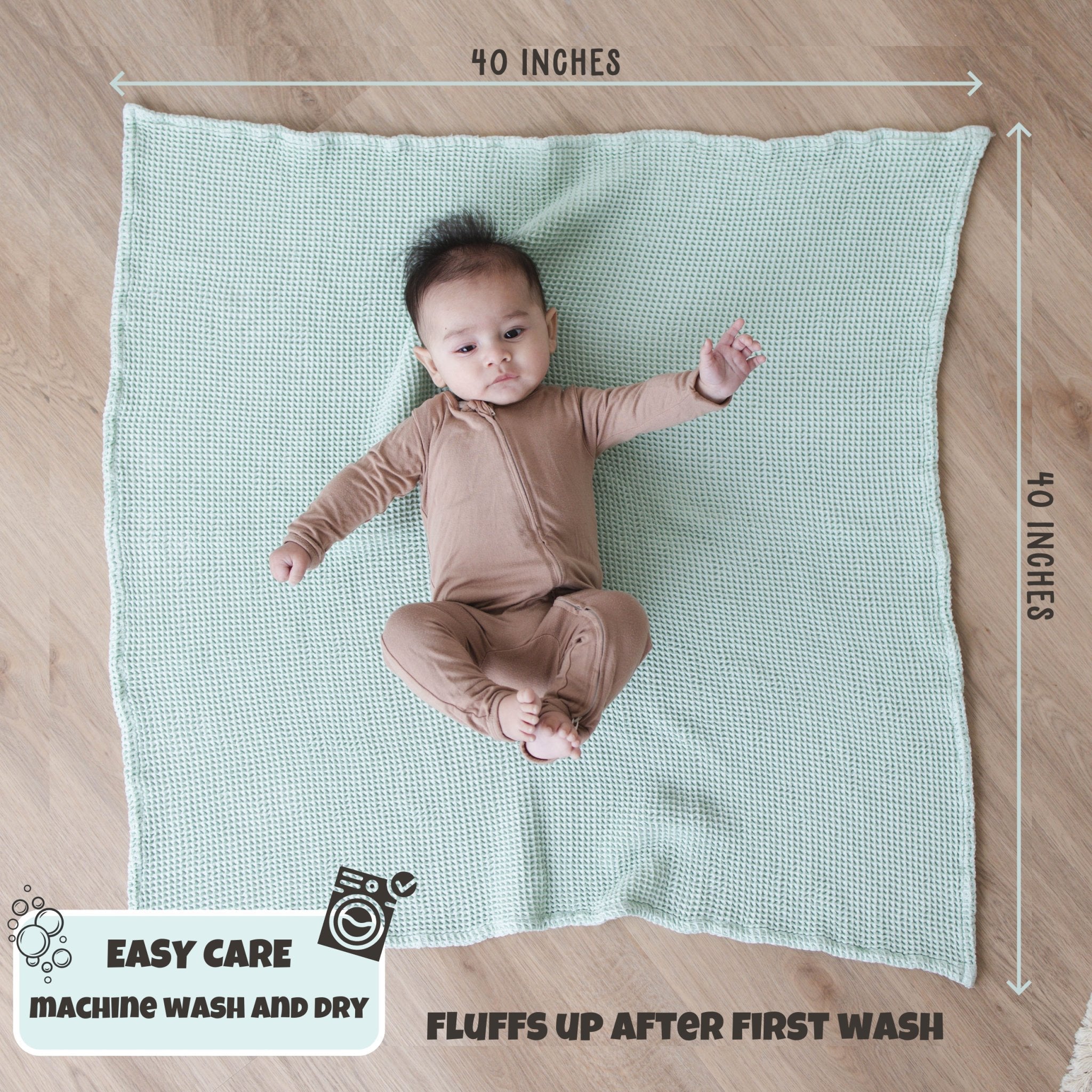 Grey Waffle Baby Blanket