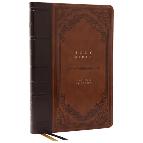 KJV Holy Bible: Giant Print Thinline Bible, Brown Leathersoft, Red Letter, Comfort Print (Thumb Indexed): King James Version (Vintage Series) - Imitation Leather