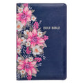 KJV Bible Deluxe Gift (Faux Leather, Blue Floral Printed W/Zipper) - Imitation Leather