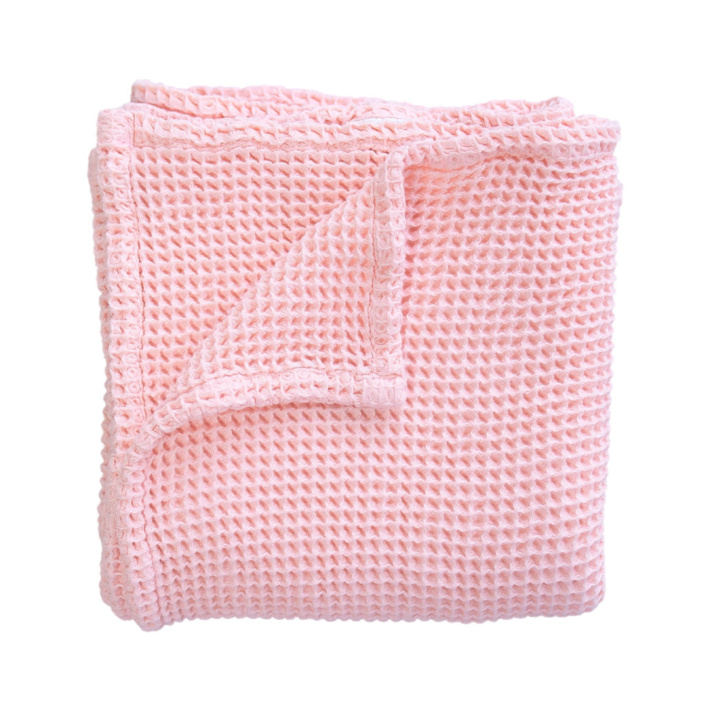 Rose Pink Waffle Baby Blanket